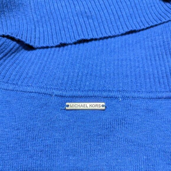Michael Kors Women's Royal Blue Cowl‎ Neck Sweater Fringe Hem Size XL - Picture 8 of 10